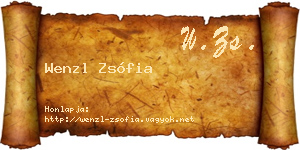 Wenzl Zsófia névjegykártya